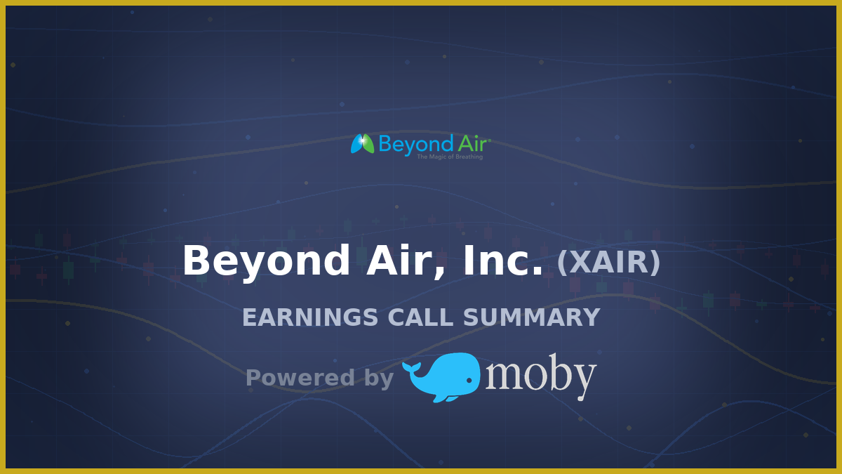 Moby summary of Beyond Air, Inc.'s Q3 2026 earnings call