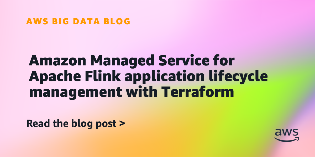 In this post, you’ll learn how to use Terraform to automate and streamline your Apache Flink application lifecycle management on Amazon Managed Service for Apache Flink. We’ll walk you through the complete lifecycle including deployment, updates, scaling, and…