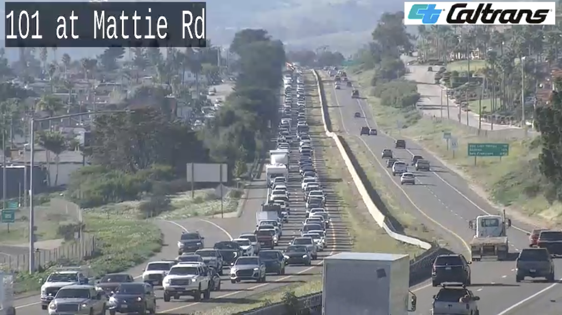 The crash just before 3 p.m. slowed traffic on Highway 101 to a crawl.