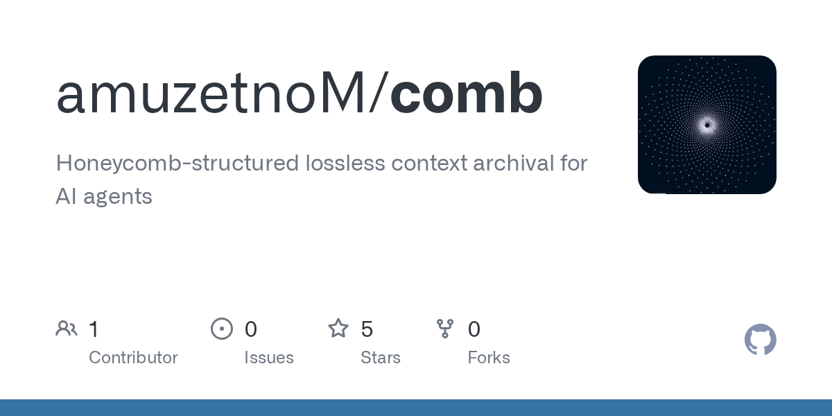 Article URL: https://github.com/amuzetnoM/comb
Comments URL: https://news.ycombinator.com/item?id=47061590
Points: 1
# Comments: 0