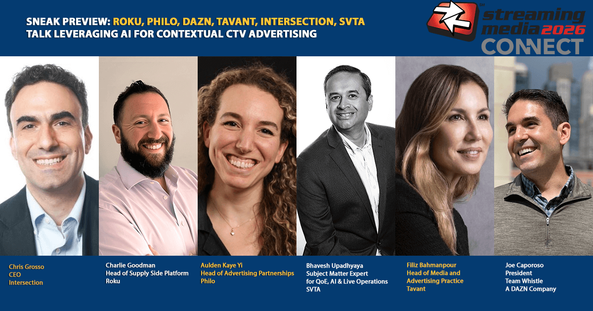 On Thursday, February 26, join content monetization pros from Roku, Philo, DAZN, Tavant, Intersection, and the SVTA for the Streaming Media Connect panel "All About Context: Leveraging AI for Contextual CTV Advertising." Learn how AI-powered audience data, me…