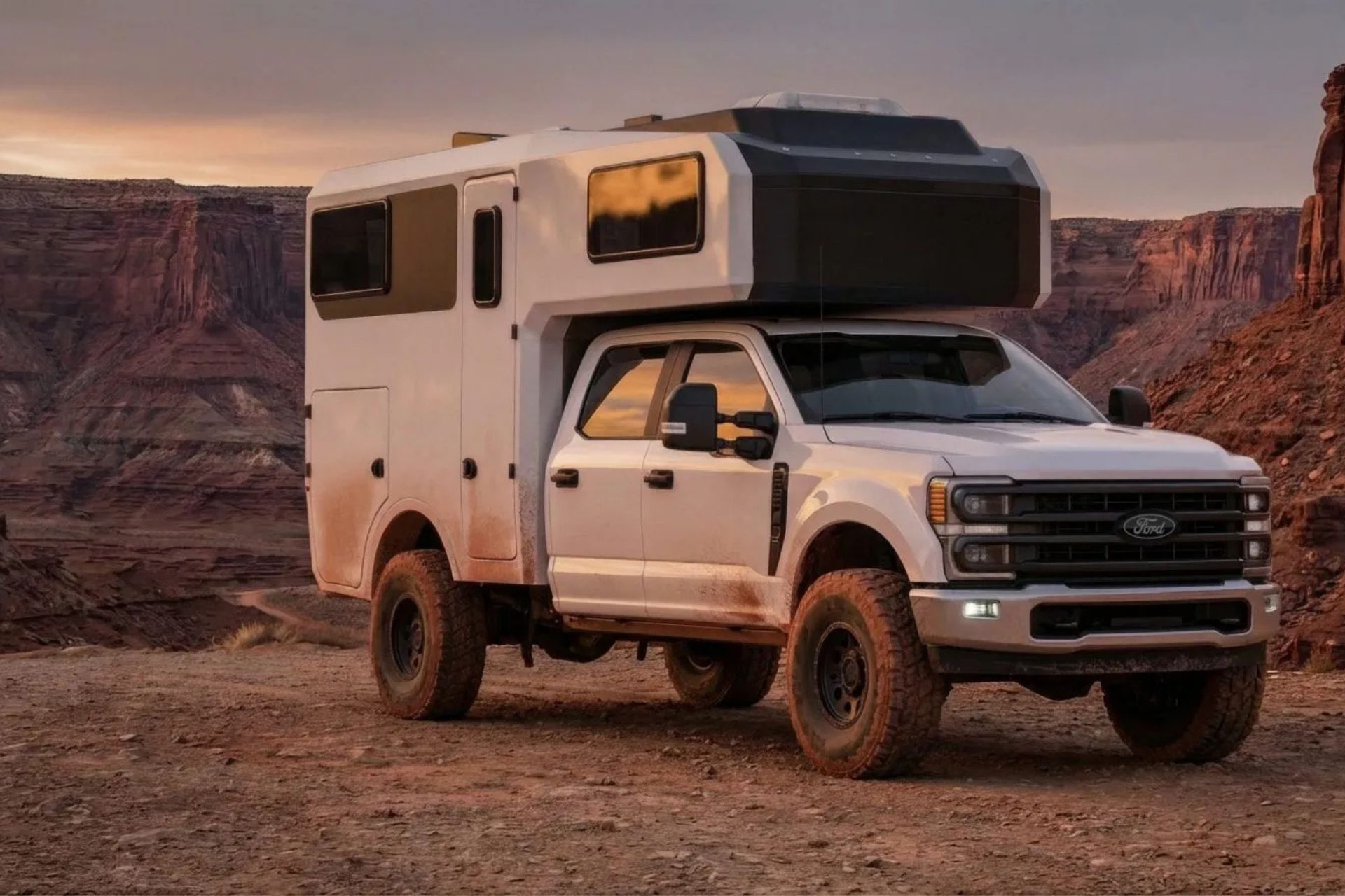Colorado-based Supertramp has been building vacuum-infused composite truck campers since 2017, and the Paragon is their most accessible integrated build yet. The one-piece shell mounts directly to a Ford F-350 chassis with no wood, no seams, and no weak point…