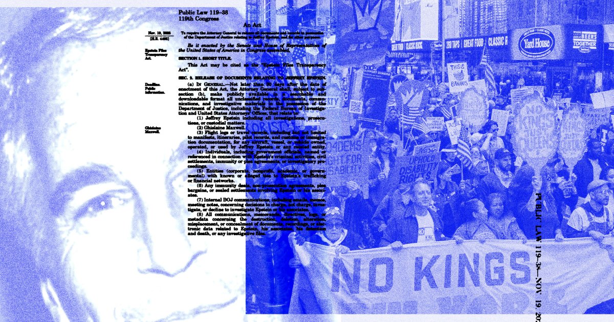 Rep. Ro Khanna / MS NOW:
The Epstein class thinks it runs America.&nbsp; Today, No Kings protesters send their response.&nbsp; —&nbsp; Americans are horrified by the Trump administration's cover-up of the Epstein files and the lack of accountability for the elites who cross…