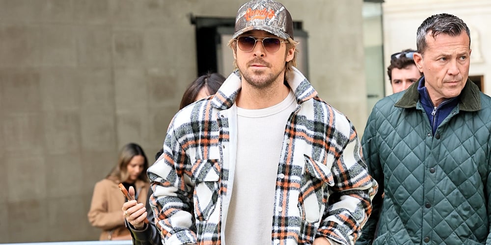 Ryan Gosling is busy promoting his new movie Project Hail Mary in the UK! The 45-year-old actor was seen arriving at BBC Studios in London on Tuesday (March 10). He looked casual yet still stylish, wearing a camo Randy’s trucker hat, a plaid shirt jacket, lig…