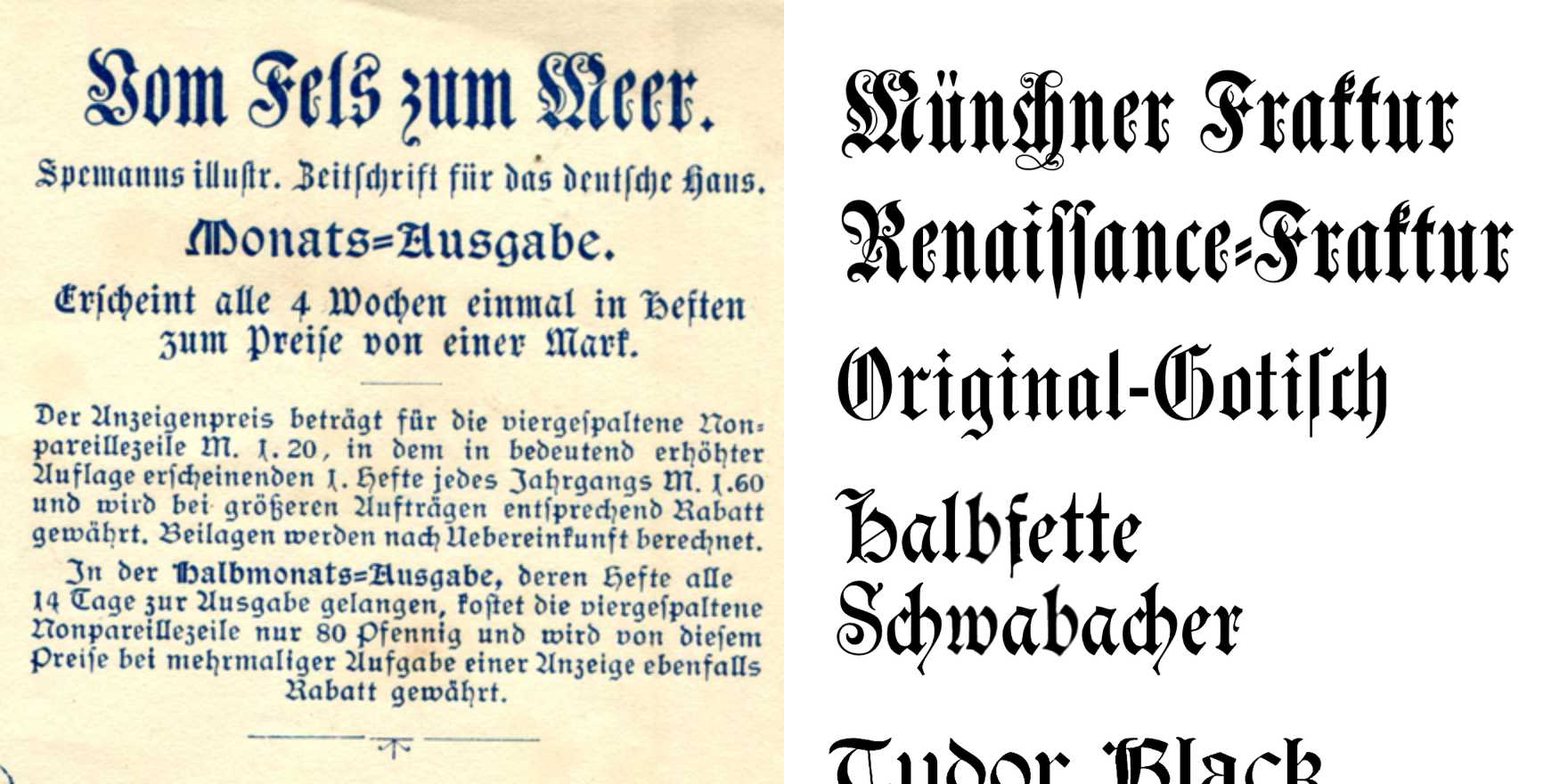 Photo(s) by altpapiersammler on Flickr.Source:&nbsp;www.flickr.com&nbsp;Uploaded to Flickr by altpapiersammler and tagged with “münchnerfraktur” and “tudorblack”. License: All Rights Reserved. Vom Fels zum Meer (“From rock to sea”) is an “illustrated journal for the Ge…