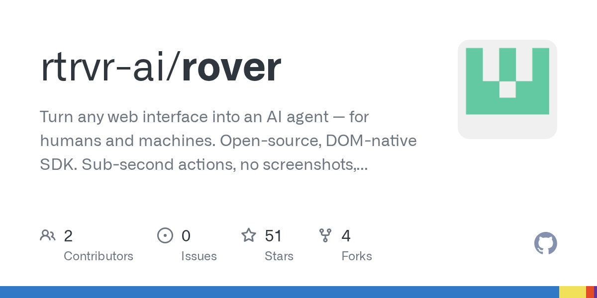 Turn any web interface into an AI agent — for humans and machines. Open-source, DOM-native SDK. Sub-second actions, no screenshots, no VMs. Websites, Chrome extensions, Electron apps, and more. - r...