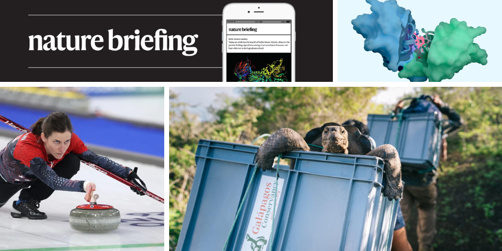 Scientists are impressed by a new AI model that predicts drug-molecule interactions. Plus, giant tortoises are once again roaming on a Galápagos island and why science still can’t explain the art of curling.