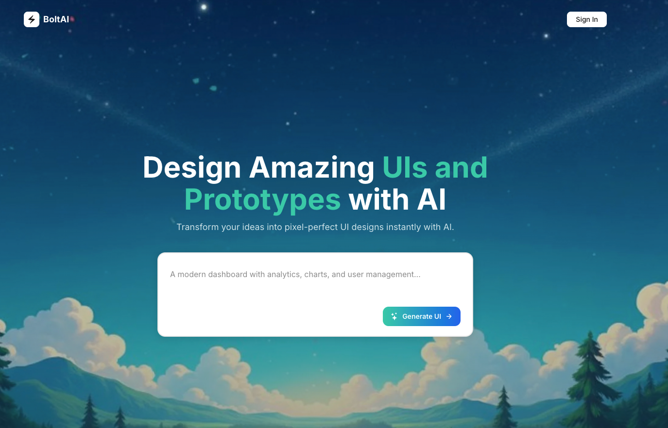 Turn prompts into pixel-perfect UI designs instantly