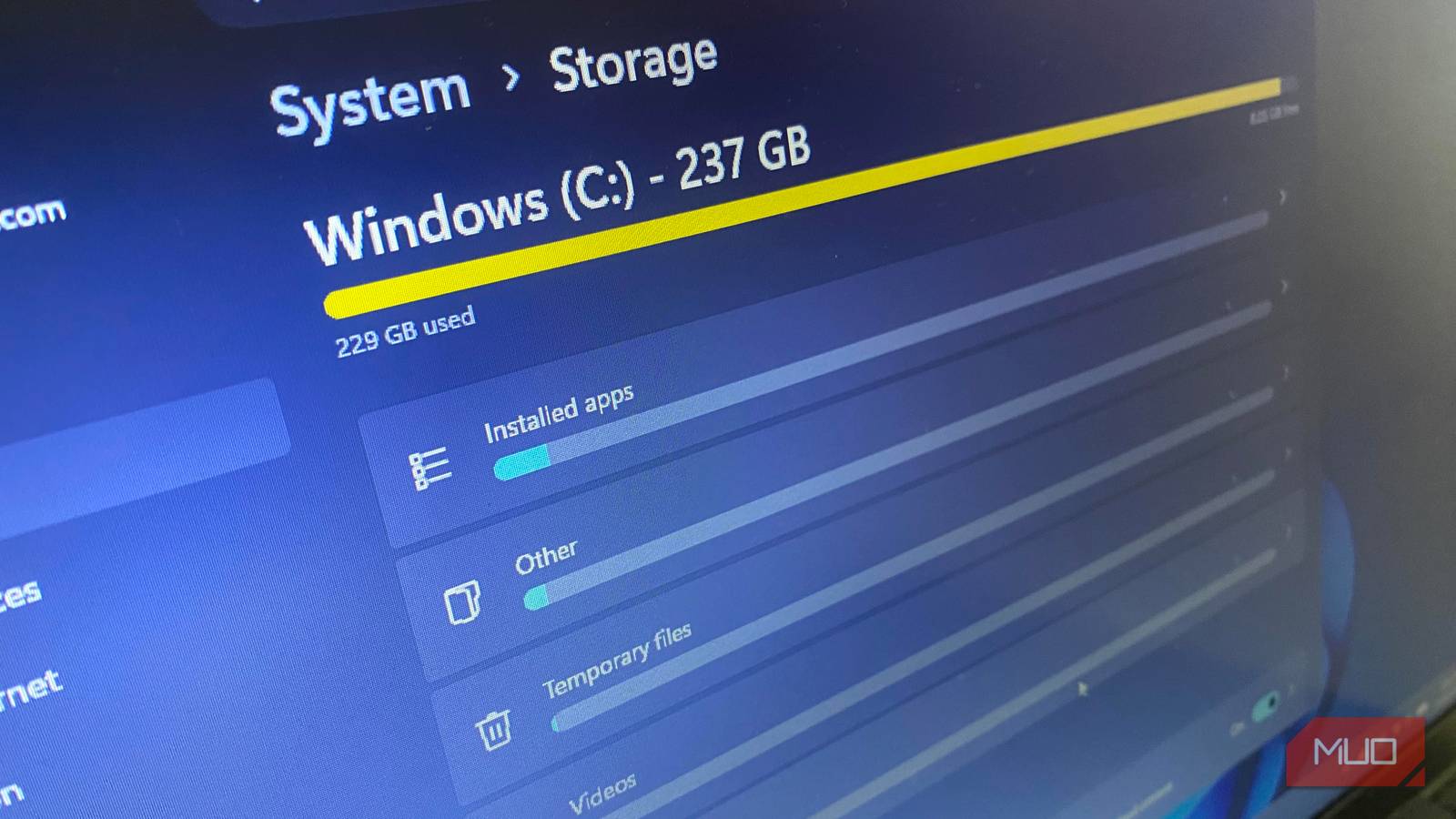 he overlooked Windows feature that impacts available storage.