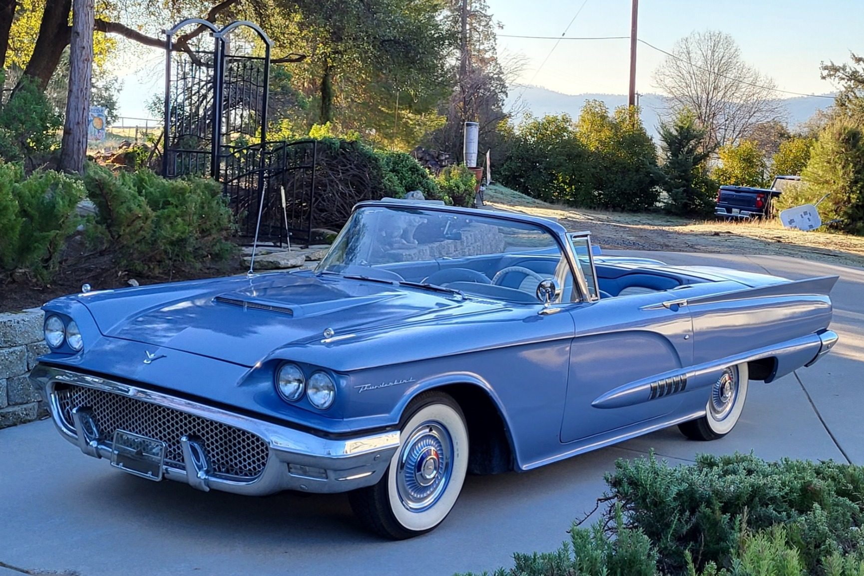 This 1958 Ford Thunderbird convertible was acquired by the seller in 2017, and it was repainted in Monarch Blue in 2020 and the 352ci V8 was rebuilt. The engine is augmented by an Edelbrock carburetor, PerTronix electronic ignition, a Powermaster alternator, …