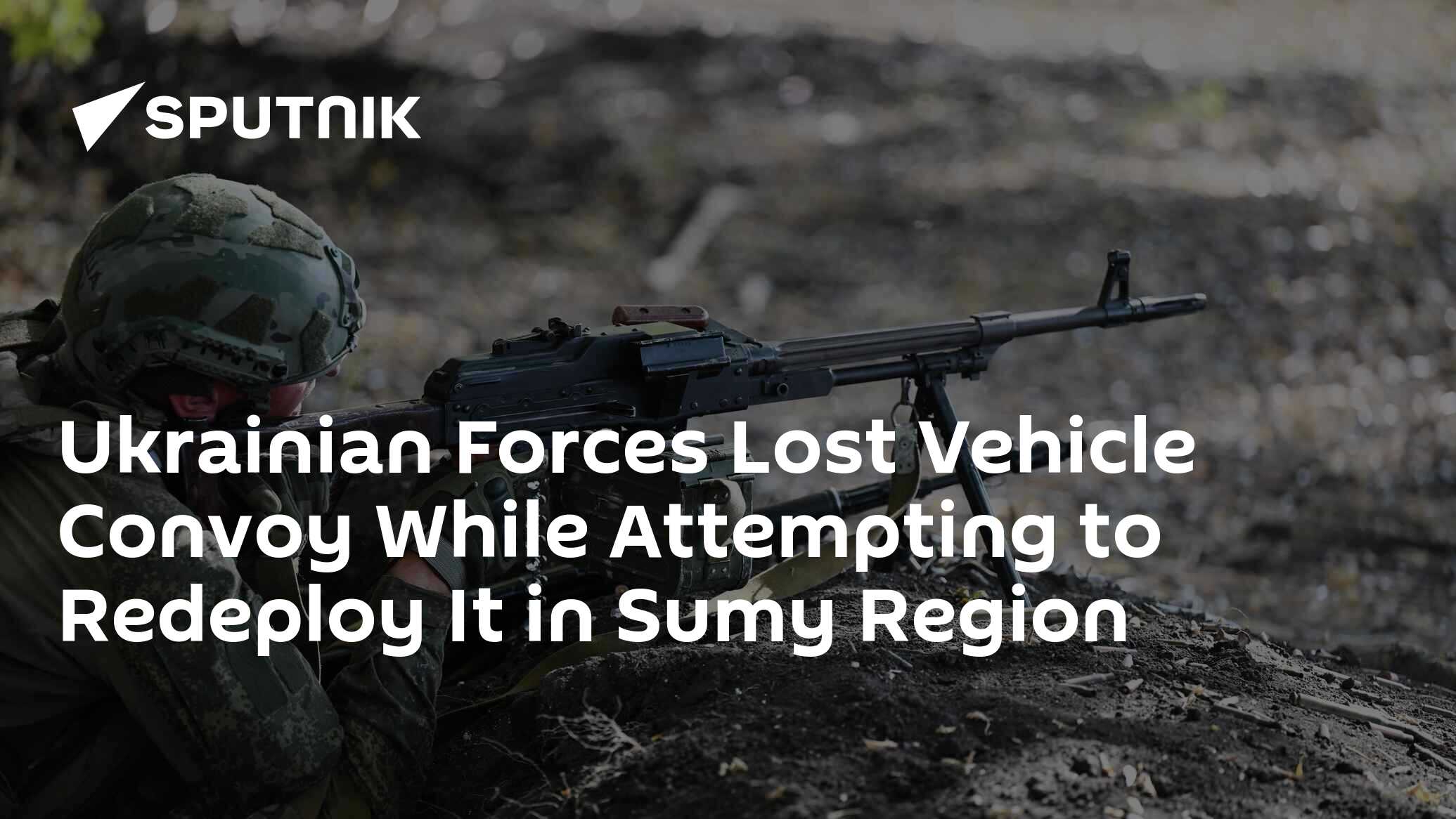 KURSK REGION, Russia (Sputnik) - Akhmat special forces soldiers and related Battlegroup Sever units destroyed a vehicle convoy that the Ukrainian Armed Forces were attempting to relocate to a frontline in Sumy Oblast, the commander of a joint artillery group …