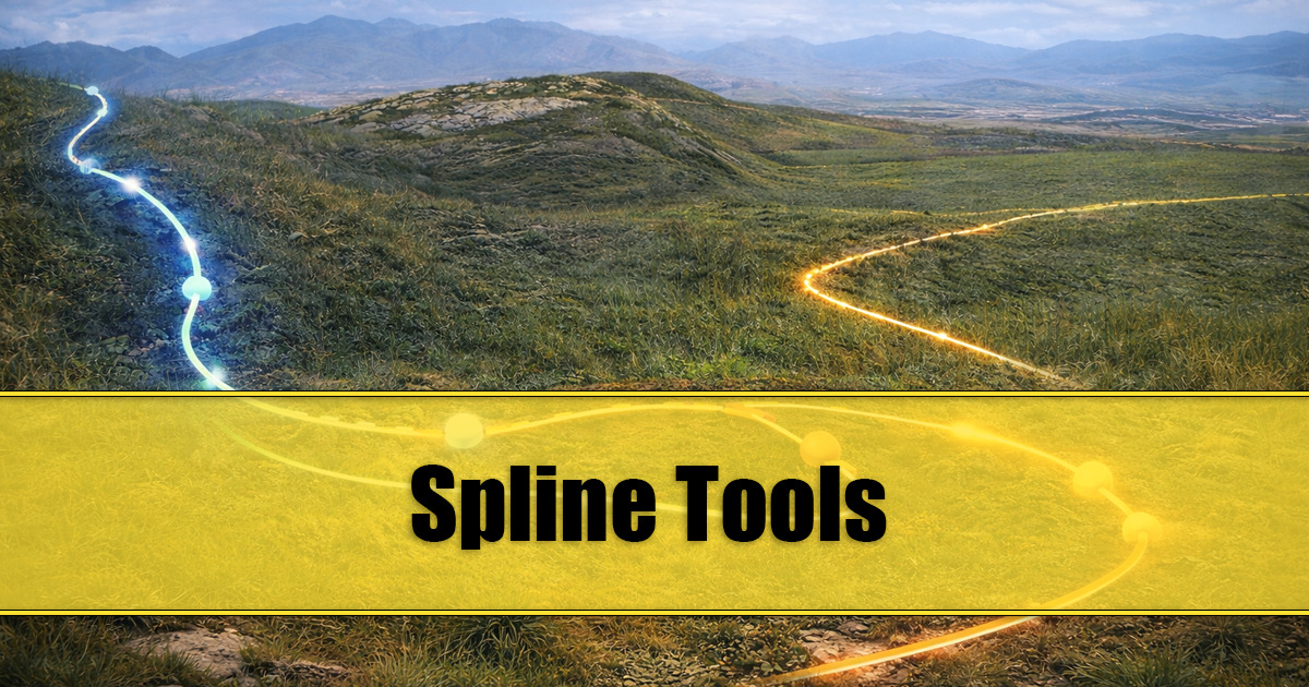 A comprehensive Scene View toolbar for Unity Splines with overlays for paint, shape, align, smooth, scale, create functionality. Modify selected spline container data directly and conveniently.Overview
Spline Tools adds a powerful Scene View toolbar overlay …