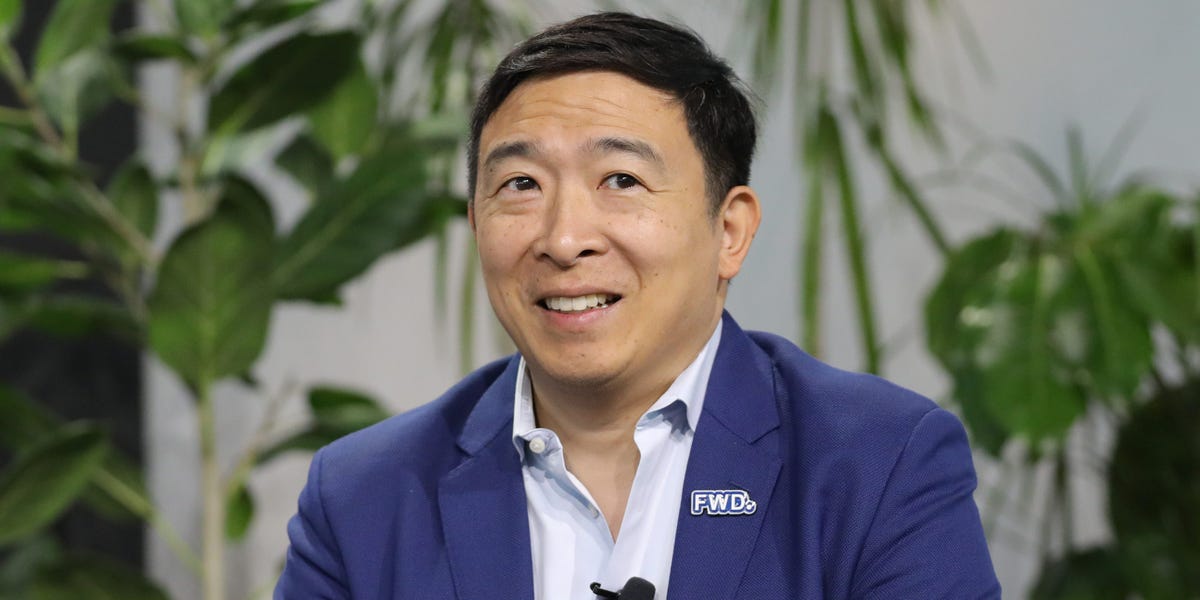 Andrew Yang says a basic income policy will be "necessary" to address the impact of AI on the workforce.