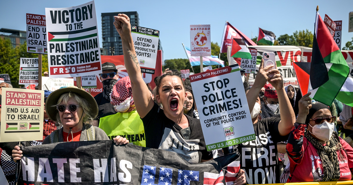 NEW ORLEANS — In rapid succession on Friday, three people stood from seats to disrupt a Democratic National Committee meeting, protesting U.S. funding of Israel and chiding the chair for breaking a promise of transparency.“Why you afraid of AIPAC?” one woman …