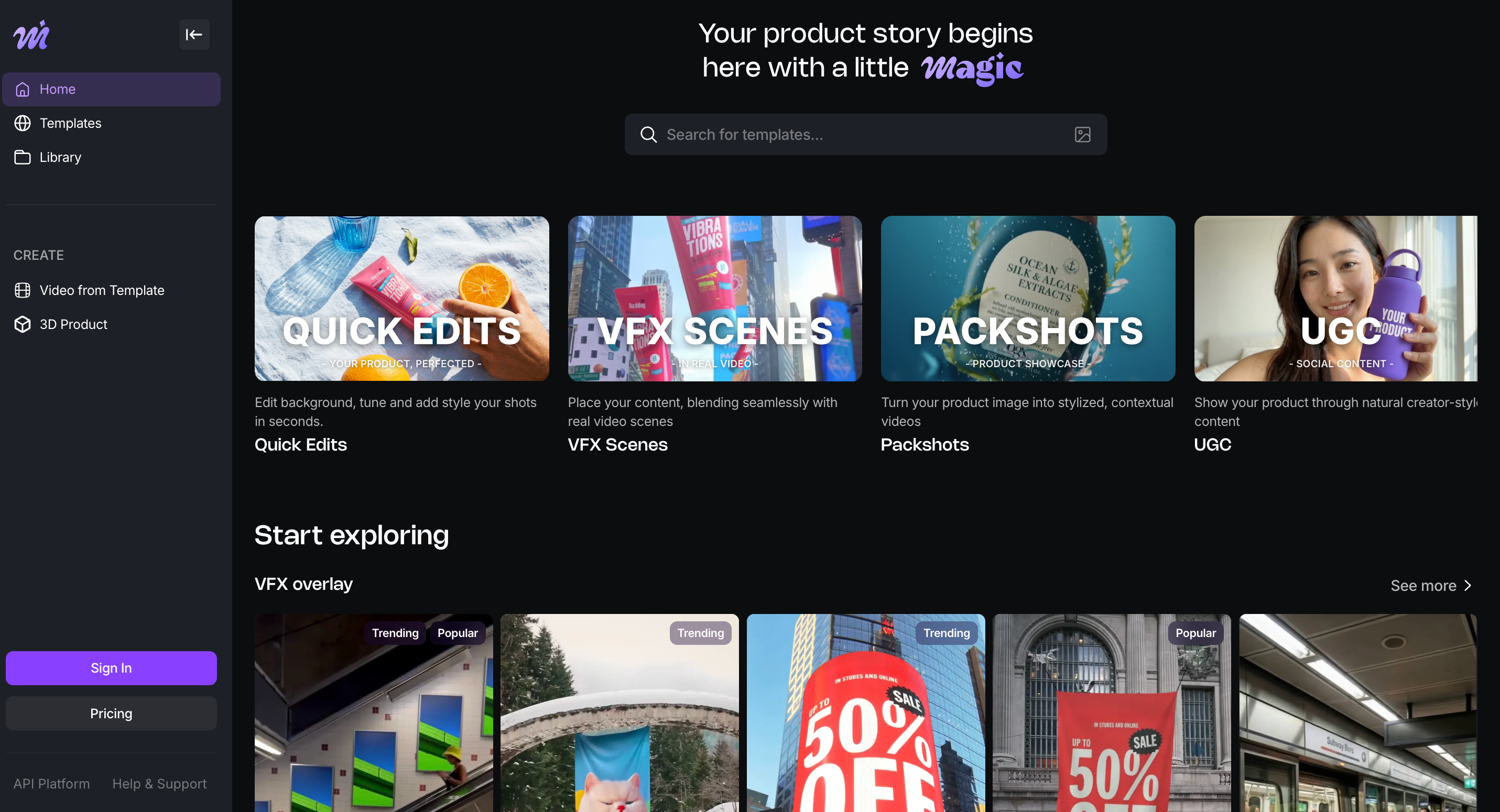 AI-powered product videos and images that scale