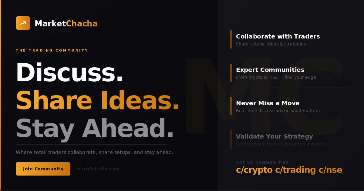 Join a stock trading community built for real market discussion across India, US stocks, market pulse updates, charts, crypto, macro, and trader conversations that keep context intact.