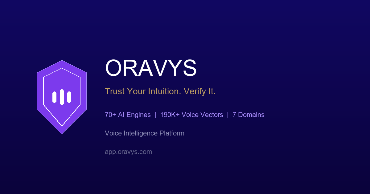 Advanced bio-acoustic analysis for HR, relationships, and personal insights. Trust Your Intuition. Verify It.