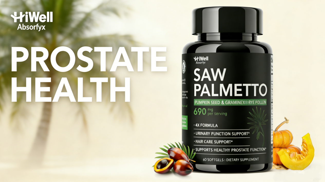 HiWell Absorfyx launched a high-absorption saw palmetto complex with pumpkin oil, lycopene, zinc, and pollen to support prostate, urinary, and hair health.