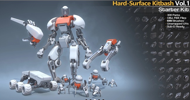 Gumroad – Hard-Surface Kitbash Vol.1 Title: Gumroad – Hard-Surface Kitbash Vol.1 Info: This Hard-Surface Kitbash set contains 300 clean and simple mid poly parts that are also uv-mapped and sub-d ready. Most Kitbash products currently available contains a lot…