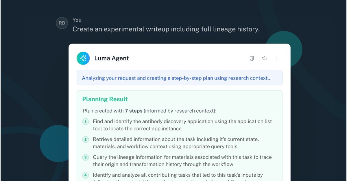 Agentic AI that can plan and execute complex scientific work using natural language, configure the platform itself, and deliver traceable and reproducible answers that will pass the governance test BOSTON, May 13, 2026 /PRNewswire/ -- Dotmatics today announce…
