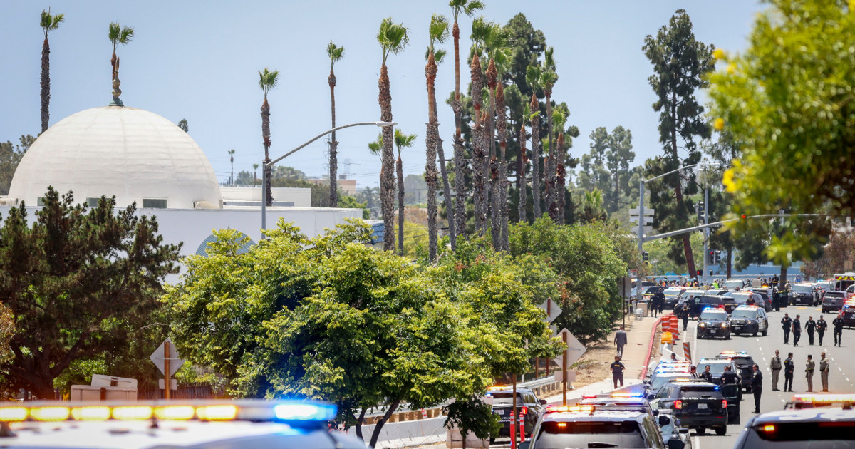 Two teenage gunmen are believed to have killed three people at a San Diego mosque Monday before they took their own lives, authorities said