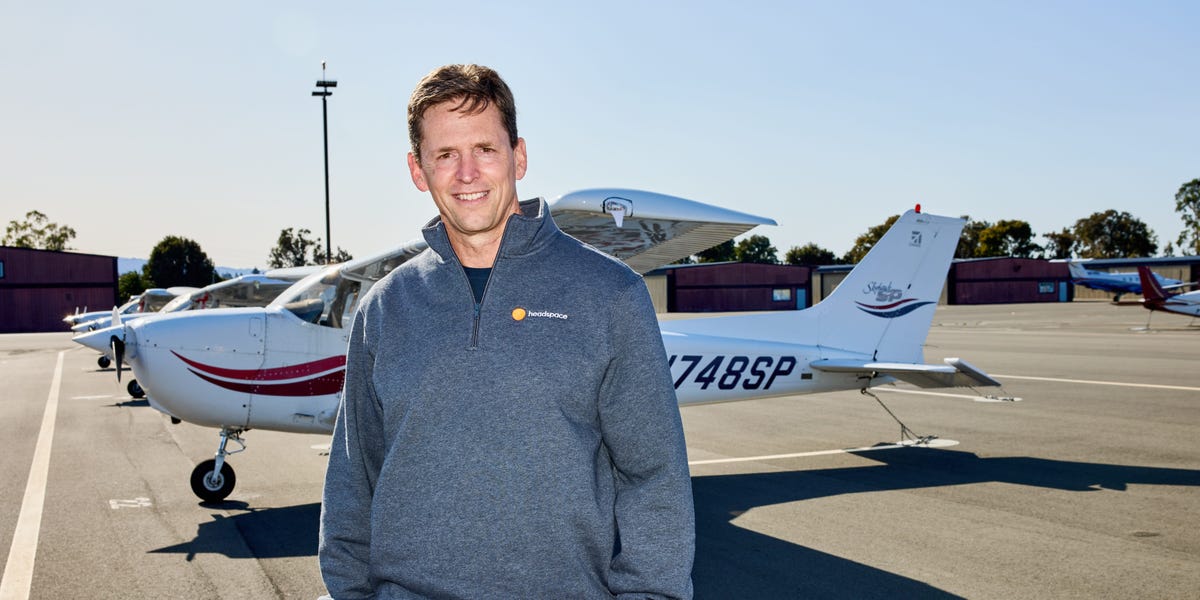 Headspace CEO Tom Pickett said the first part of his career as a Navy pilot was exhilarating. He still makes time to fly several times a month.
