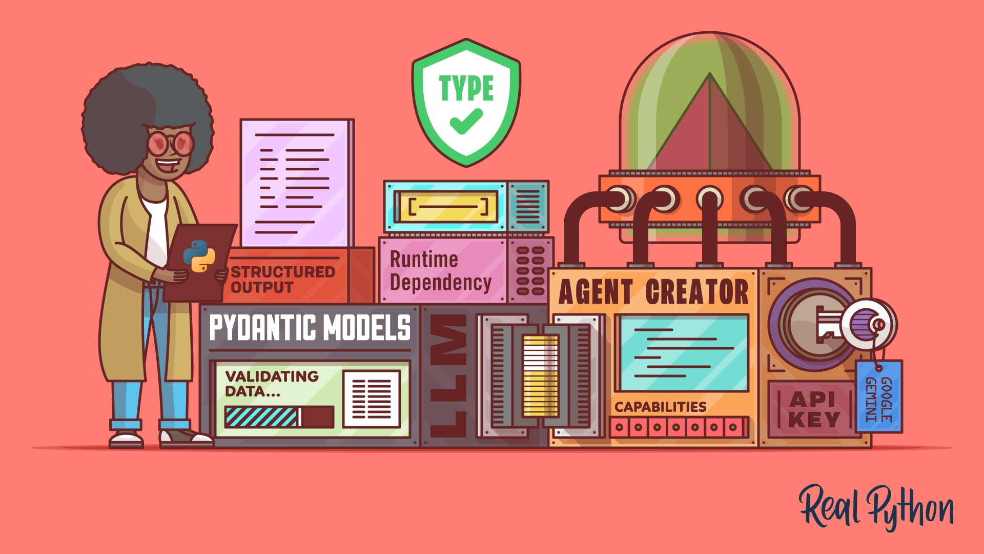 Build type-safe LLM agents in Python with Pydantic AI using structured outputs, function calling, and dependency injection.