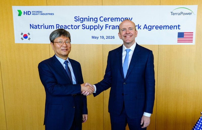 South Korean shipbuilding giant&nbsp;HD Hyundai&nbsp;is expanding deeper into advanced nuclear energy after signing a framework agreement with&nbsp;TerraPower&nbsp;to support the commercialization of the Natrium nuclear reactor platform. Bill Gates-backed energy company...