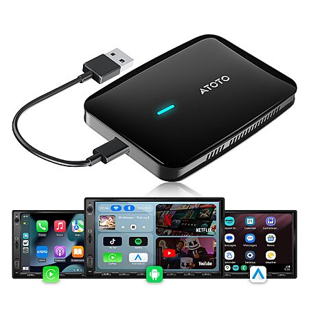 JSGMN via Amazon [amazon.com] has *MYATOTO Magic AI Box Wireless CarPlay & Android Auto Adapter for OEM Wired Systems w/ Netflix, YouTube & TF Card Support *(Glossy Black) for $79.99 - 50% off when...