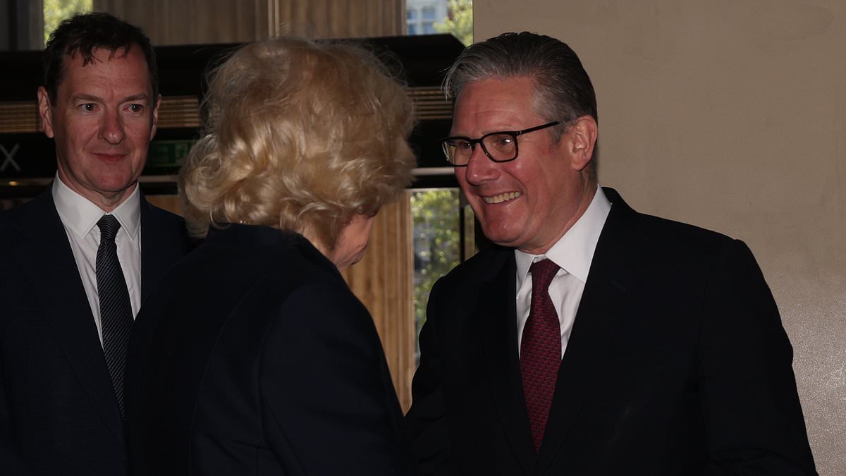 Sir Keir was seen grinning and shaking hands with the Queen enthusiastically, despite facing mounting pressure to resign over his handling of the Peter Mandelson vetting scandal.