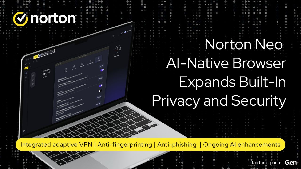 Norton Neo just got a massive privacy and security upgrade. The AI-native browser now features a built-in adaptive VPN, proactive anti-phishing tools, and zero-setup anti-fingerprinting to keep your data safe.
