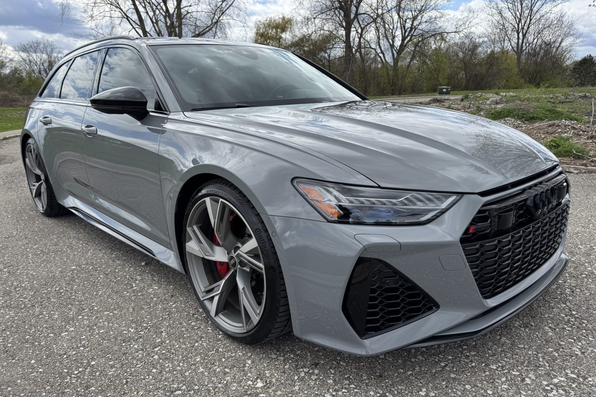 This 2023 Audi RS6 Avant was initially delivered to The Audi Exchange of Highland Park, Illinois, and it has 26k miles. The car was ordered in Nardo Gray over Cognac Valcona leather and was optioned with the Executive, Black Optic, and Driver Assistance packa…