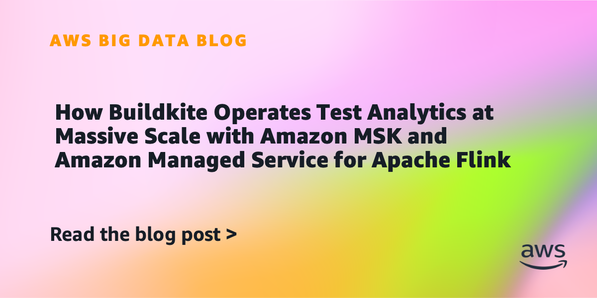In this post, we explore how Buildkite uses Amazon Managed Streaming for Apache Kafka (Amazon MSK) and Amazon Managed Service for Apache Flink to power Test Engine’s streaming-first analytics architecture at scale.