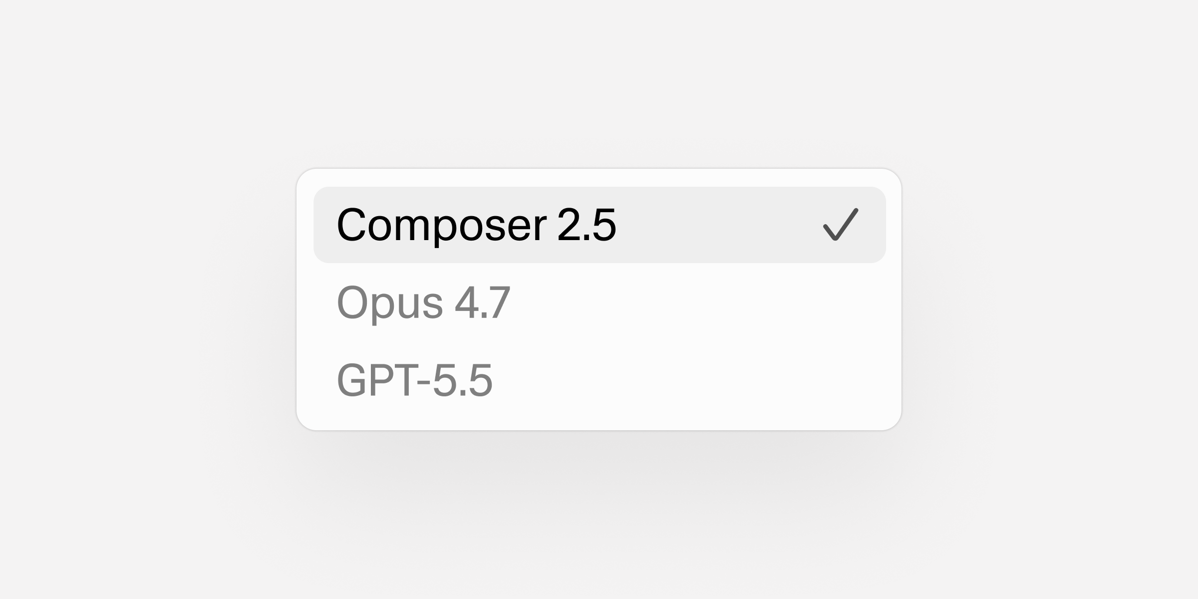 A substantial improvement in intelligence and behavior over Composer 2, particularly on long-horizon agentic tasks.
