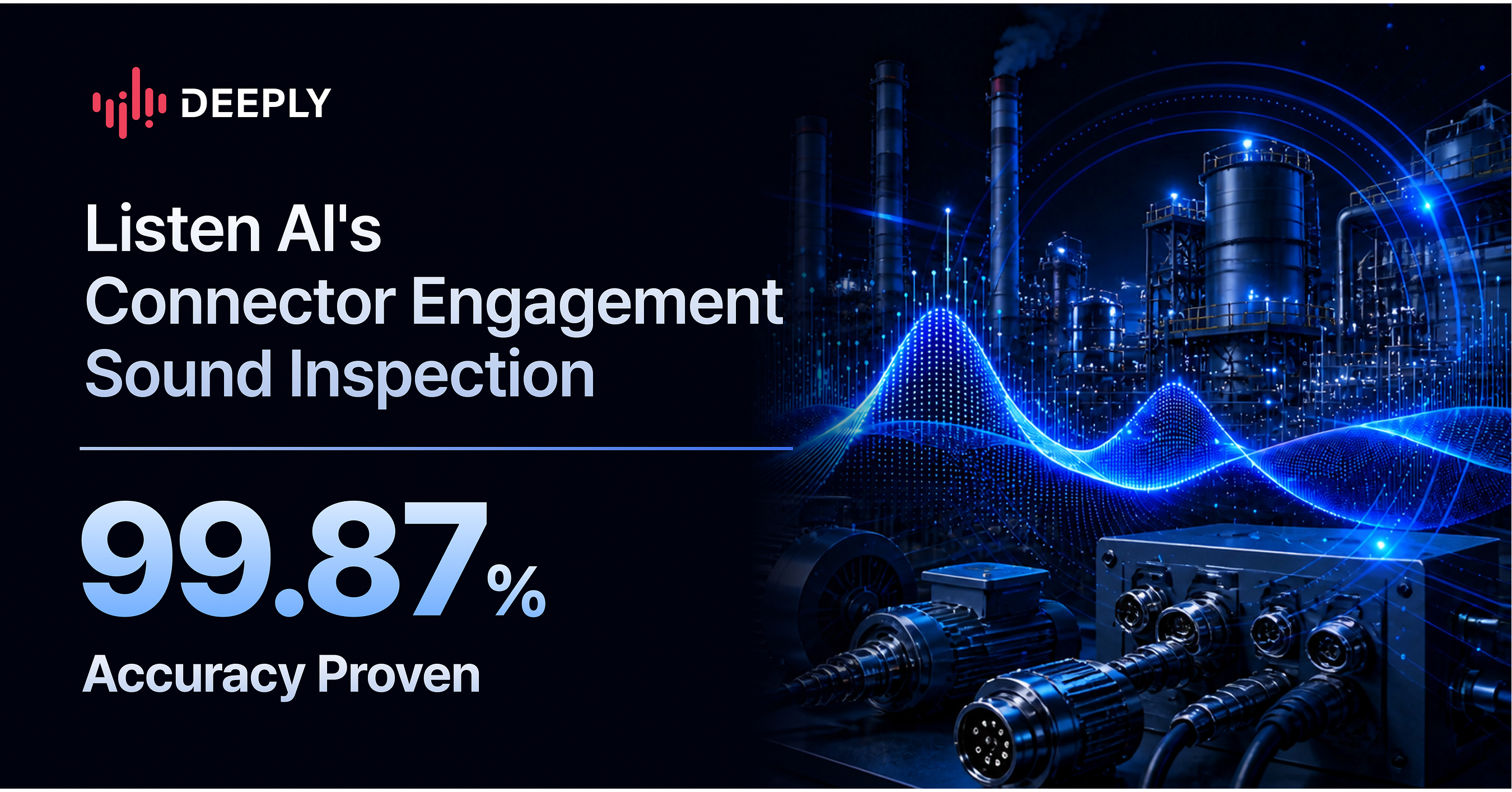 Deeply's 'Listen AI Industrial' has already proven to have 99.87% accuracy in global automaker (Company H) production lines in Korea and Mexico. Foundation model trained on 2.1 million hours of factory noise perfectly identifies subtle 'engagement sounds' fro…