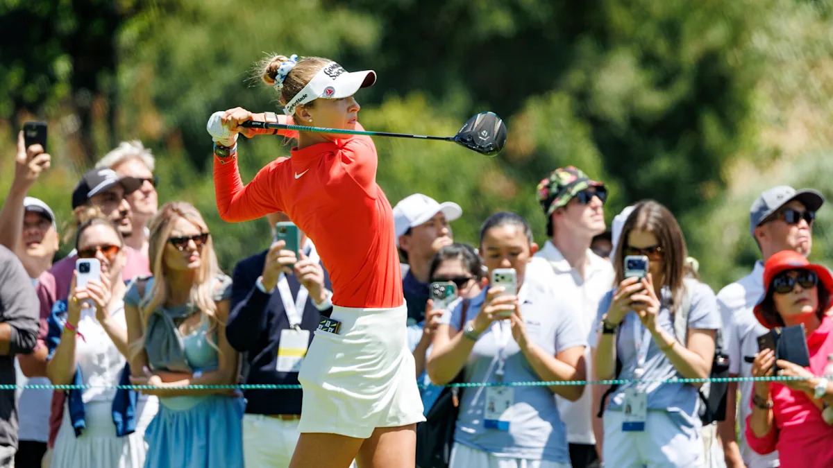 Nelly Korda entered the clubhouse Saturday at the U.S. Women's Open in a share of the lead.